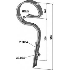 Spyruoklinis dantis su noragėliu, 25x8 mm