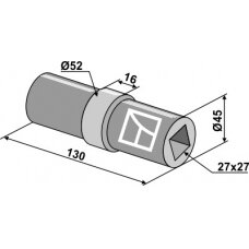 Guolio velenas Ø45, 130 mm ilgis