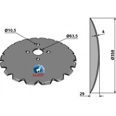 Sėjamosios diskas Ø350x4