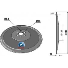 3490006 Sėjamosios diskas Lemken, Ø340x2,5