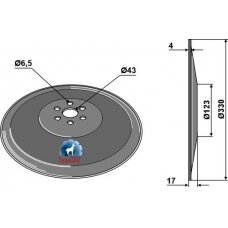 3490007 Sėjamosios diskas Lemken, Ø330x4