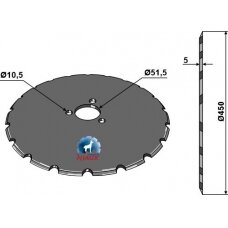Sėjamosios diskas Ø450x5