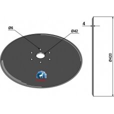 G17722471R Sėjamosios diskas Maschio / Gaspardo Ø420x4