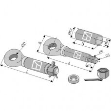 Priekabos vilkimo kilpa, Ø45, M30x3,5