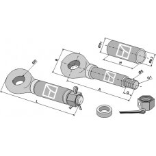 Priekabos vilkimo kilpa, Ø35, M33x3,5