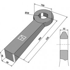 Priekabos vilkimo kilpa, Ø38