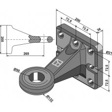Priekabos vilkimo kilpa su plokšte, Ø50